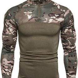 Chemise Tactique Homme Manches Longues Chasse Camping Randonnée Poches Militaire Taille L