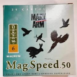 25 Cartouches MARY ARM Mag Speed 50 cal 12/76 plomb N° 6