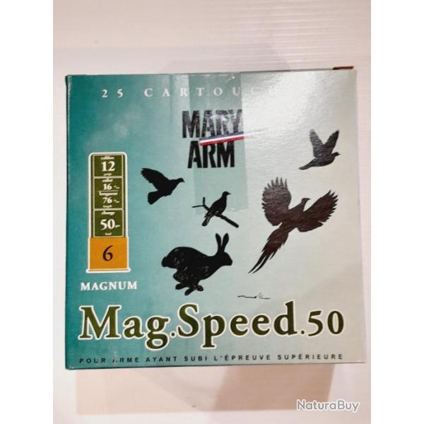 25 Cartouches MARY ARM Mag Speed 50 cal 12/76 plomb N 6