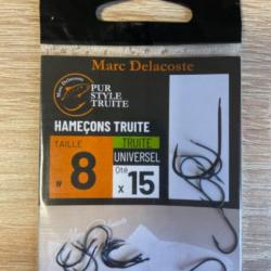 Hameçons truite delacoste universel  n8