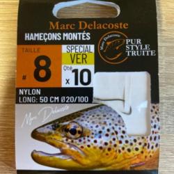 Hameçons montés truite delacoste spécial ver n8 0,20