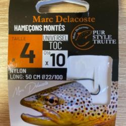 Hameçons montés truite delacoste universel toc n4 0,22