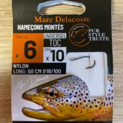 Hameçons montés truite delacoste universel toc n6 0,18