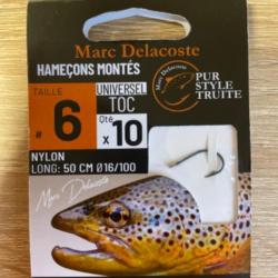 Hameçons montés truite delacoste universel toc n6 0,16