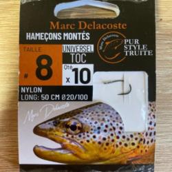 Hameçons montés truite delacoste universel toc n8 0,20