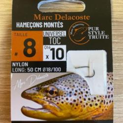 Hameçons montés truite delacoste universel toc n8 0,18