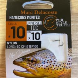 Hameçons montés truite delacoste universel toc n10 0,18