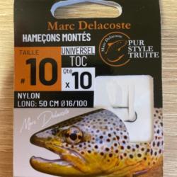 Hameçons montés truite delacoste universel toc n10 0,16