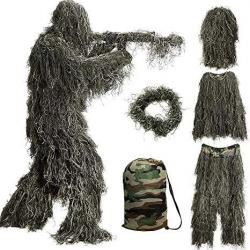 Ghillie Suit Sniper Camouflage Chasse Airsoft Veste Pantalon Jungle Forêt 3D Fil Kit