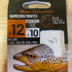 Hameçons montés truite delacoste universel toc n12 0,16