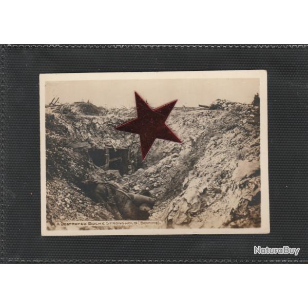 CPA - Photo cartonne US Guerre 14/18 WW1 - Destroyed Boche Stronghold - Forteresse de Boche - N596