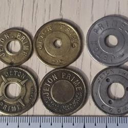 Lot 6 jetons à consommer PRIME . TOKEN machines à sous jeux