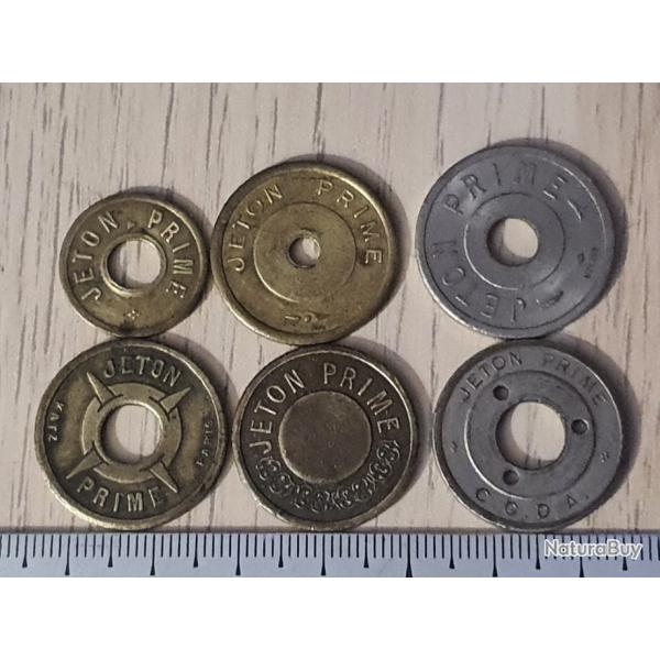 Lot 6 jetons  consommer PRIME . TOKEN machines  sous jeux