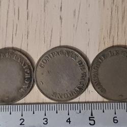 Lot 3 jetons à consommer Compagnie Le Taxiphone . TOKEN