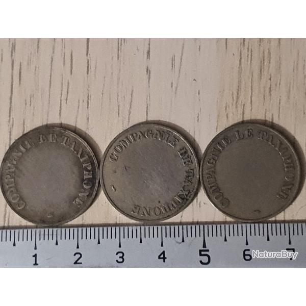 Lot 3 jetons  consommer Compagnie Le Taxiphone . TOKEN