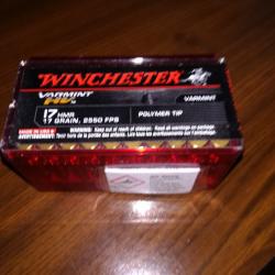 17 HMR varminT HV  17 grain WINCHESTER. lots de deux boites de 50