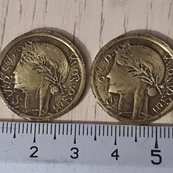 Lot 2 jetons à consommer Exposition Alger 1937. TOKEN