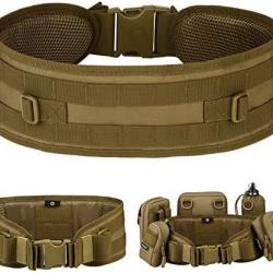 Ceinture Tactique MOLLE Rembourrée pour Airsoft, Tir et Activités Outdoor