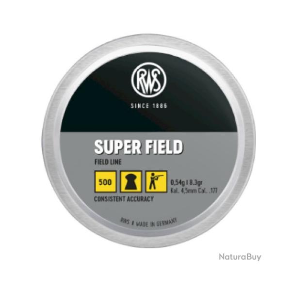 Plombs RWS superfield cal.4,5 0.54g 8.4gr diam.4.51 par 500