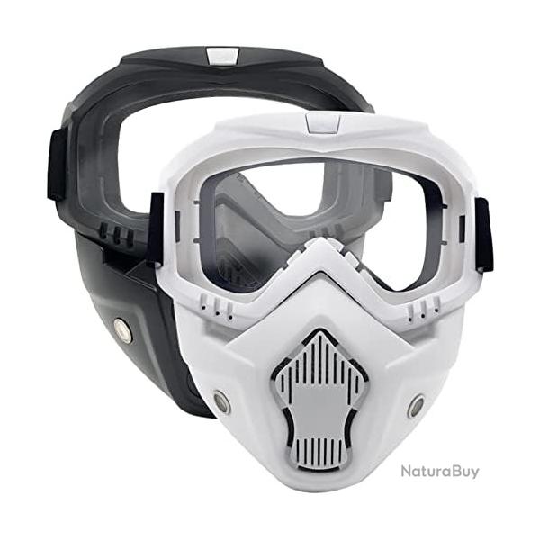 2 Packs de Masques Tactiques  Lunettes Dtachables - Protection Complte pour Airsoft et Activits