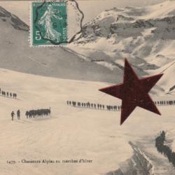 CPA -Chasseurs Alpins en Marches d'Hiver - N°128