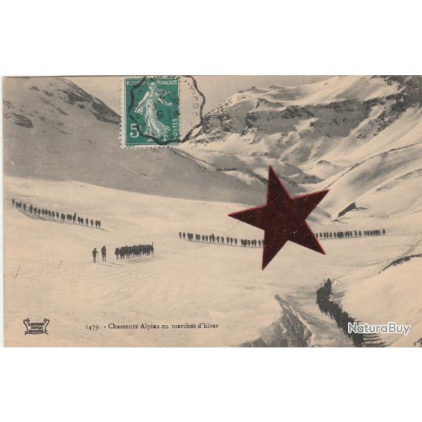 CPA -Chasseurs Alpins en Marches d'Hiver - N128