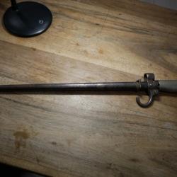 Baïonnette de LEBEL1886 1er type raccourcie (poignée Maillechort et petit bouton de rivure)