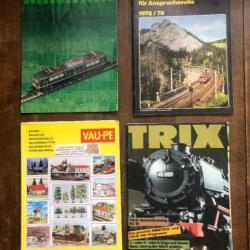 Lot 4 catalogues modélisme ferroviaire Minitrix, Vau-Pe, Noch, Trix 78/79 80/81