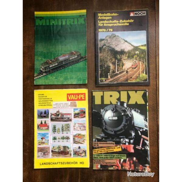 Lot 4 catalogues modlisme ferroviaire Minitrix, Vau-Pe, Noch, Trix 78/79 80/81