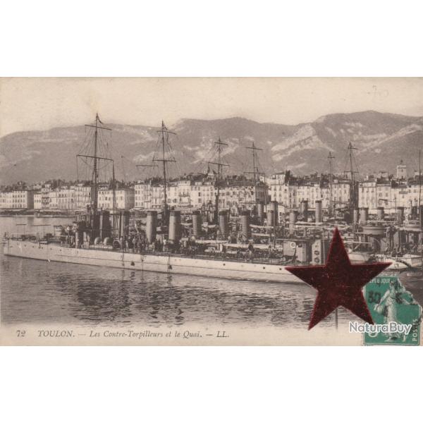 CPA - MARINE DE GUERRE - TOULON- Les Contre Torpilleurs et le Quai  N652