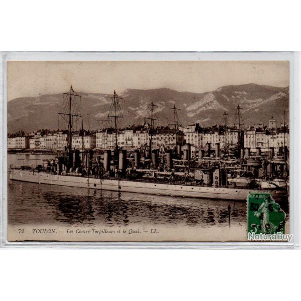 CPA - MARINE DE GUERRE - TOULON- Les Contre Torpilleurs et le Quai  N1290