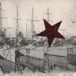 CPA - MARINE DE GUERRE - CHERBOURG-  Contre - Torpilleurs dans le Bassin du Commerce N°645