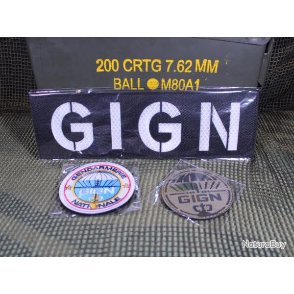 Lot de 3 Patchs GIGN - Neufs sous Blister