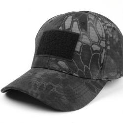 Casquette python noire velcro en façade