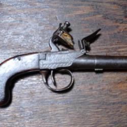 Pistolet à silex de gousset - à coffre et à balle forcée - Angleterre 18e siècle - TBE