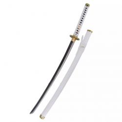 KATANA LAME ACIER FONCTIONNEL ONE PIECE BLANC