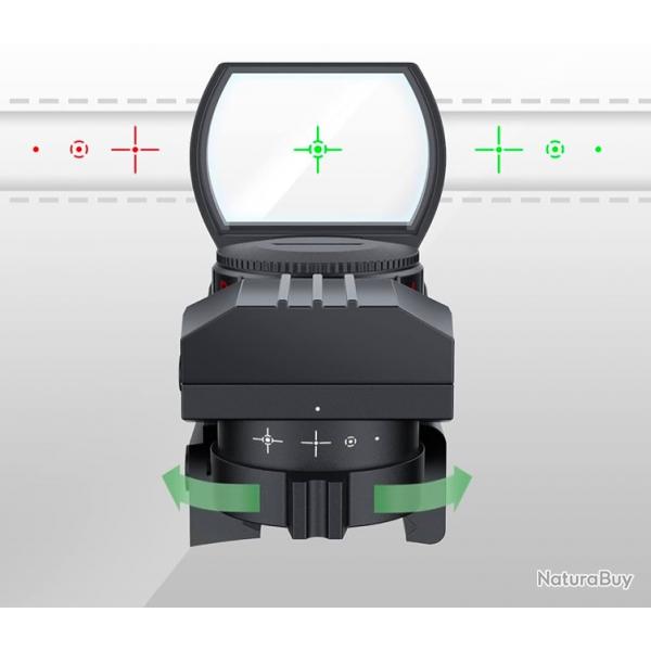 Viseur red dot rail 11mm, 5 rticules verts ou rouge + 4 piles duracel