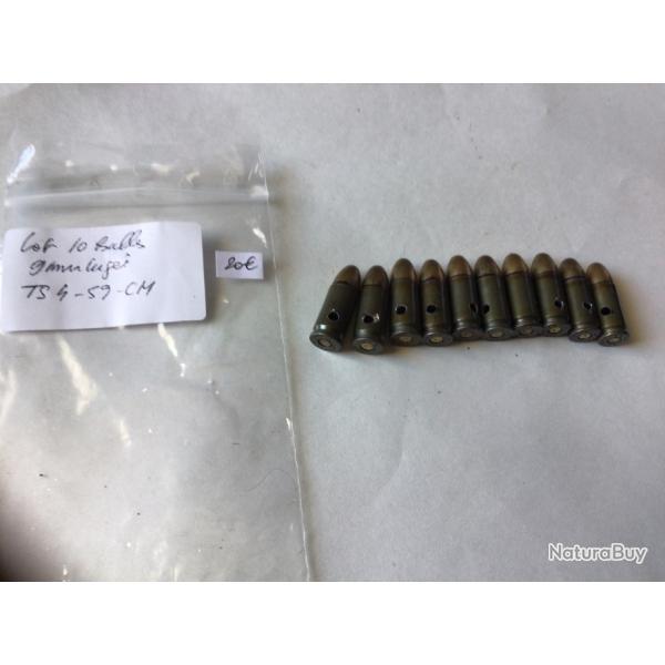 VENDU PAR LE-CUIRASSIER LOT DE 10 BALLES DE CALIBRE 9 MM LUGER TS 4-59-CM DMILITARISES