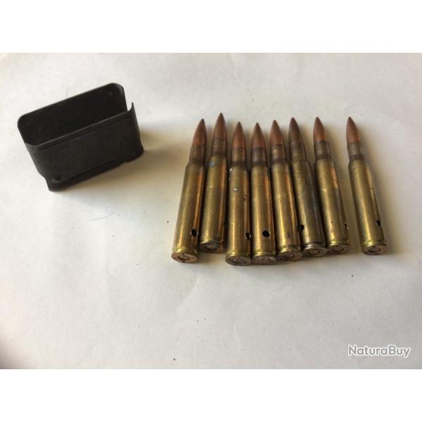 VENDU PAR LE-CUIRASSIER LOT N2 DE 8 BALLES MONTES SUR CLIP CALIBRE 30.06 GARAND SPRINGFIEL