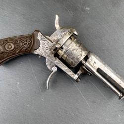 Revolver à broche système Lefaucheux gravé XIXe 1870