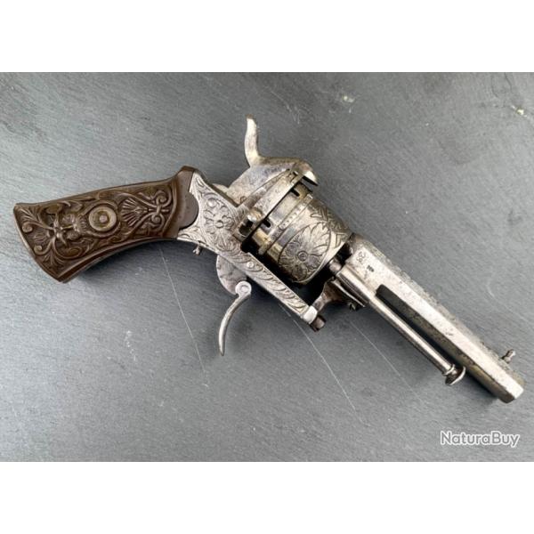 Revolver  broche systme Lefaucheux grav XIXe 1870