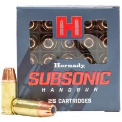 25 munitions Hornady Subsonic 9mm Luger 147gr XTP