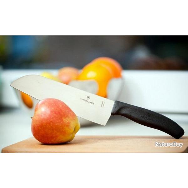 Victorinox 6.8503.17 Couteau Santoku, 17 cm, noir