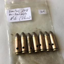 VENDU PAR LE-CUIRASSIER LOT N° 1 DE 7 BALLES  9 MM LONG AVEC AIGLE