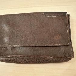 Pochette de ceinture en cuir marron