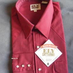 Chemise  ELY western country rouge T S