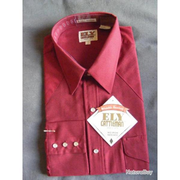 Chemise  ELY western country rouge T S