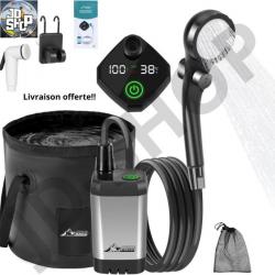 Pompe de Douche Électrique Rechargeable Kit Douche de Camping