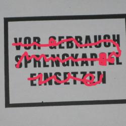 Allemagne WW1 : Copie d'étiquettes pour grenade à manche 1915-1918.