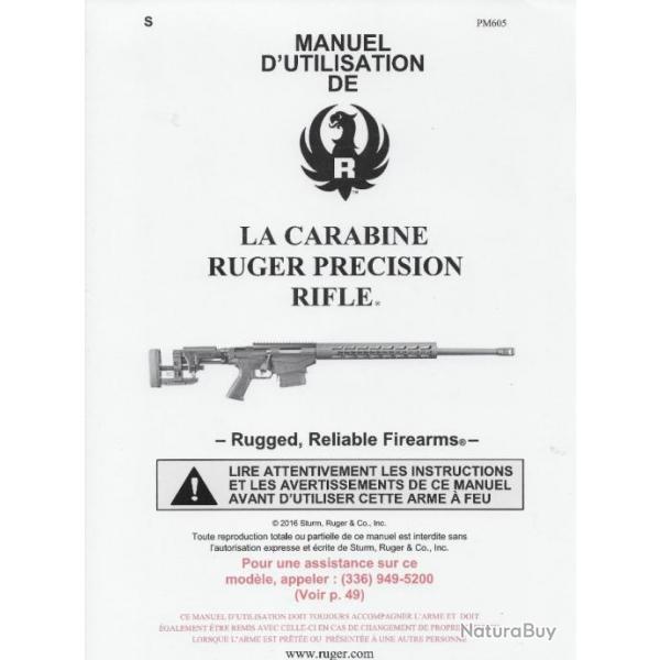 Manuel d'utilisation RUGER PRECISION RIFLE en Franais